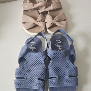 Ryka Women Blue and Beige Sandals Set